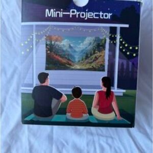 Mini-Projector Box with Family Illustration - Purple & Blue
